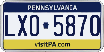 PA license plate LXO5870