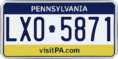 PA license plate LXO5871