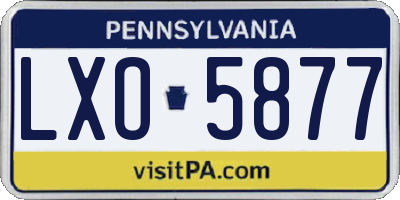 PA license plate LXO5877