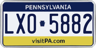 PA license plate LXO5882