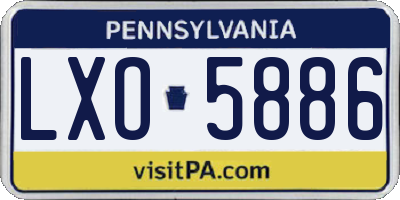PA license plate LXO5886