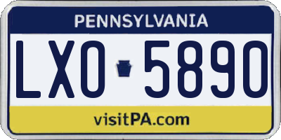 PA license plate LXO5890