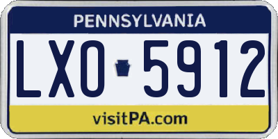 PA license plate LXO5912