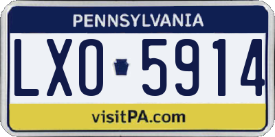 PA license plate LXO5914