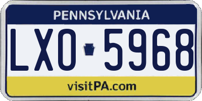 PA license plate LXO5968