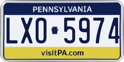 PA license plate LXO5974