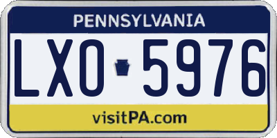 PA license plate LXO5976