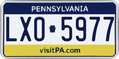 PA license plate LXO5977