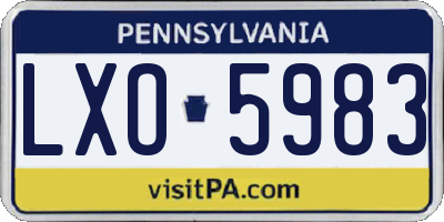 PA license plate LXO5983
