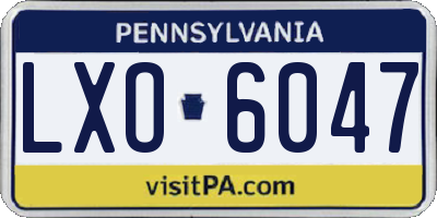 PA license plate LXO6047