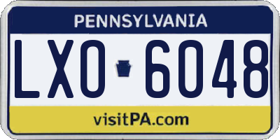 PA license plate LXO6048