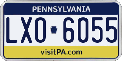 PA license plate LXO6055