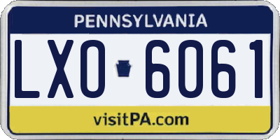 PA license plate LXO6061