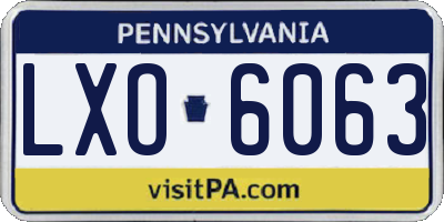 PA license plate LXO6063