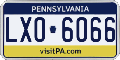 PA license plate LXO6066