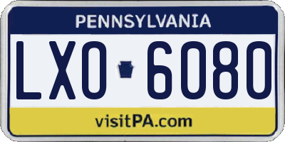 PA license plate LXO6080