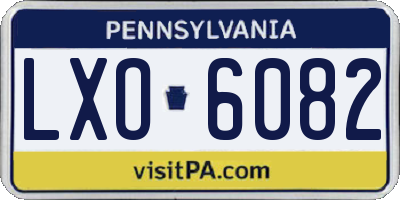 PA license plate LXO6082