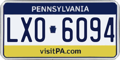 PA license plate LXO6094