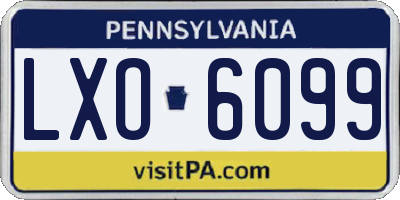 PA license plate LXO6099
