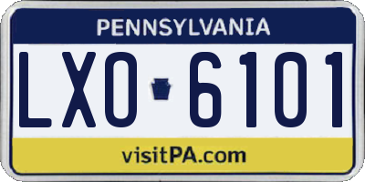 PA license plate LXO6101
