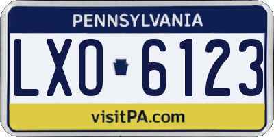 PA license plate LXO6123