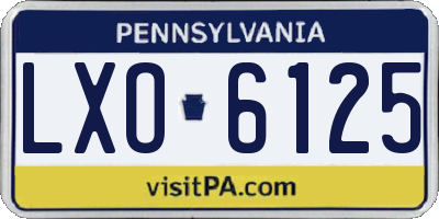 PA license plate LXO6125
