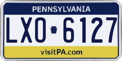 PA license plate LXO6127