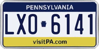 PA license plate LXO6141