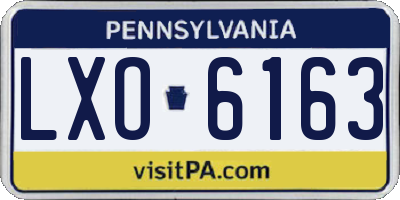 PA license plate LXO6163
