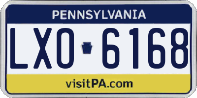 PA license plate LXO6168