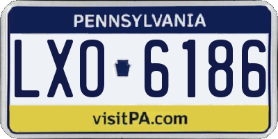 PA license plate LXO6186