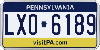 PA license plate LXO6189