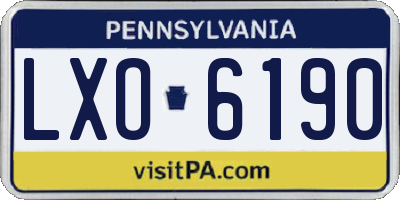 PA license plate LXO6190