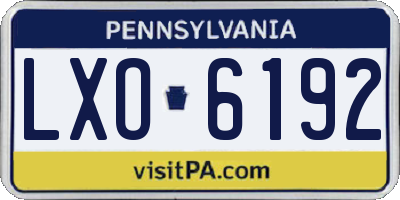 PA license plate LXO6192