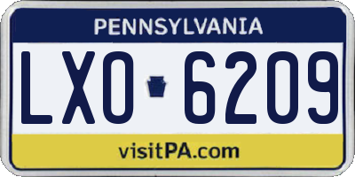 PA license plate LXO6209
