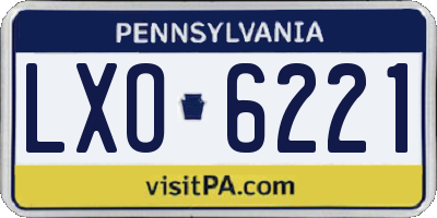 PA license plate LXO6221