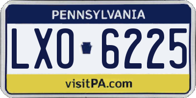 PA license plate LXO6225