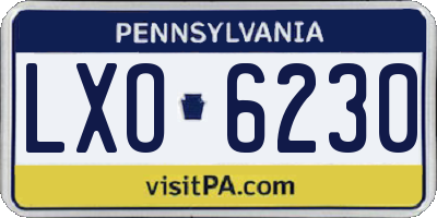 PA license plate LXO6230