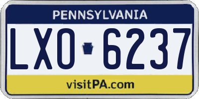 PA license plate LXO6237