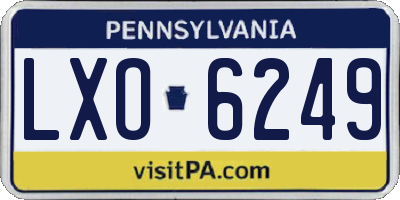 PA license plate LXO6249