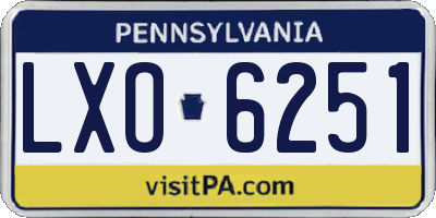 PA license plate LXO6251