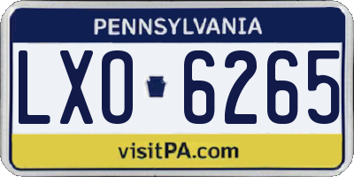 PA license plate LXO6265