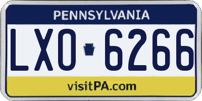 PA license plate LXO6266