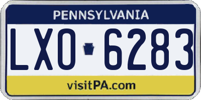 PA license plate LXO6283