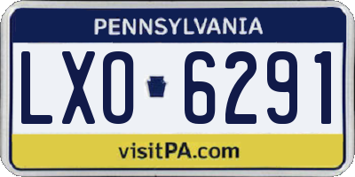 PA license plate LXO6291