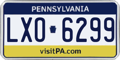 PA license plate LXO6299