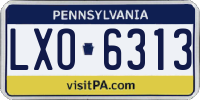 PA license plate LXO6313