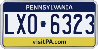 PA license plate LXO6323