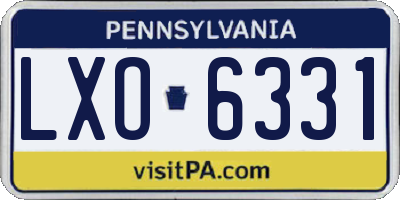 PA license plate LXO6331