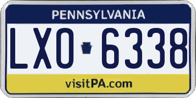 PA license plate LXO6338